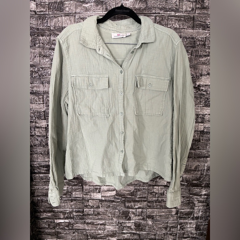 Vineyard Vines Sage Green Button Down Shirt
